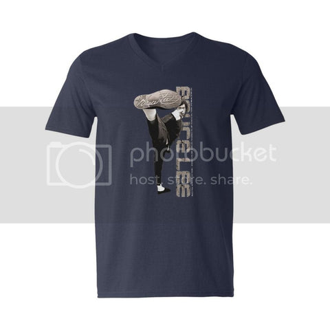 Bruce Lee Men's V-Neck Tee Fight MMA Karate Chop Shirt