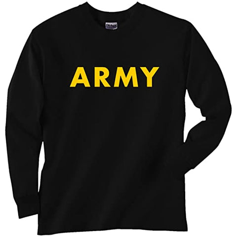 Black ARMY Long Sleeve T with Gold in