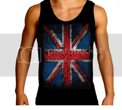 British Flag Union Jack Men's Tank Top T-Shirt Britan Tee