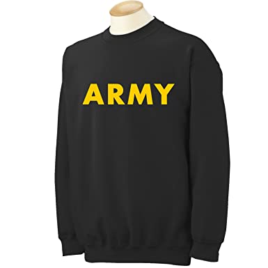 Black ARMY Crewneck Sweatshirt with Gold Print