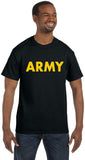 Black ARMY Short Sleeve T-Shirt with Gold Print