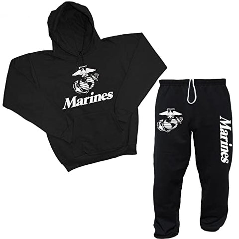DECKED OUT DUDS MEN'S UNITED STATES MARINES USMC HOODIE & SWEATPANTS SET