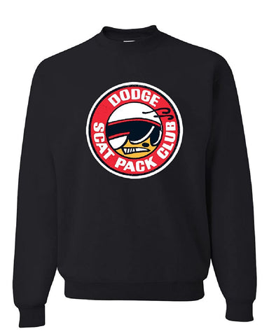 DODGE SCAT PACK CLUB SUPER BEE CHARGER RT CAR SWEATSHIRT CREW NECK, Black, S