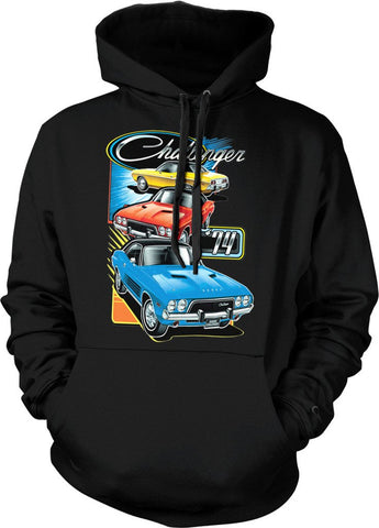 Dodge Challenger 1974 "3 Cars Trio" Hoodie Sweatshirt