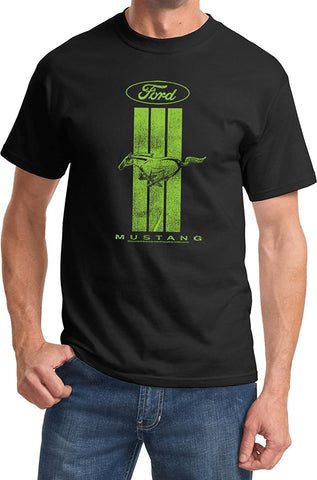Ford Mustang Green Stripe Front Print Shirt