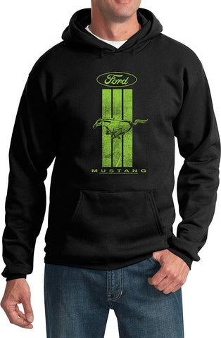 Ford Green Stripe MUSTANG HOODIE Mustang Sweatshirt Hoodie Pullover