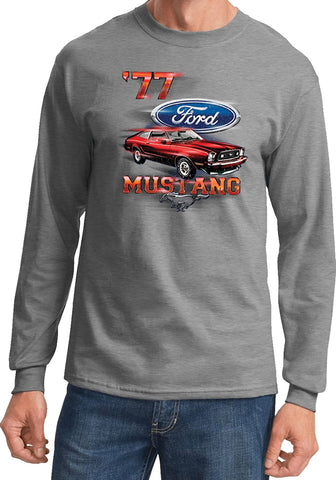 Ford Mustang Shirt '77 LONG SLEEVE T-Shirt American Classic Muscle Car Tee