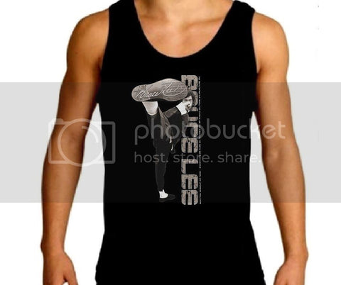 Bruce Lee Men's Tank Top Tee Fight MMA Karate Chop Shirt
