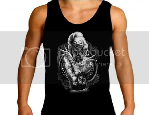 Black Bandana Monroe Gangster Swag Mens Tank Top