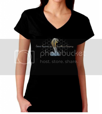 Cobra Powered by Ford Ladies Women's V-Neck T-Shirt