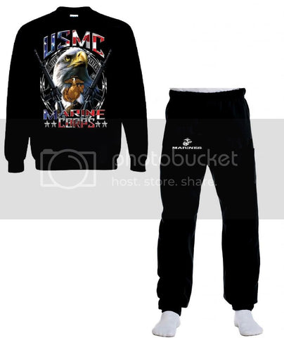 Marine Corps USMC Eagle Crossed Rifles Sweatshirt and Sweatpants Set