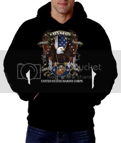 Marine Corps Hoodie Eagle Marines Hooded Sweatshirt USMC