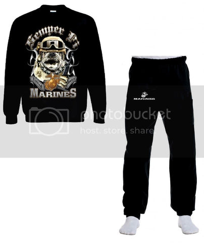 Semper Fi Bull Dog United States Marines USMC Sweatshirt and Sweatpants Set